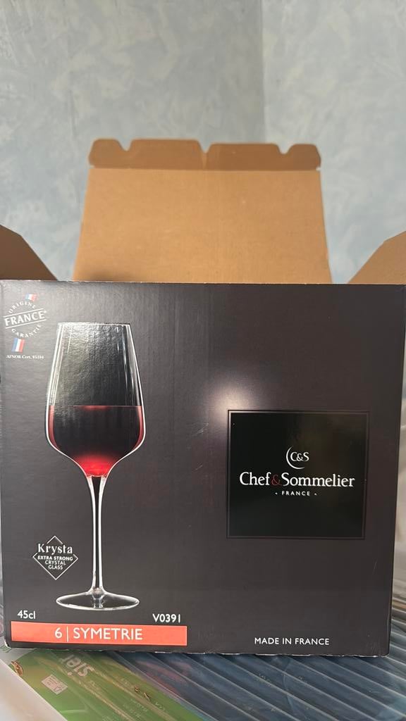 6 ongebruikte wijnglazen – nieuw – compleet setje, Enlèvement, Comme neuf