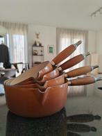 Le Creuset set van 4 sauspannen, Ophalen of Verzenden, Gietijzer