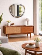 Unieke midcentury XL wandspiegel, Huis en Inrichting, Ophalen, Gebruikt, Overige vormen