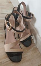 Zwarte sandalen van lakleer en ecru, Ophalen, Kenzo, Zwart, Zo goed als nieuw