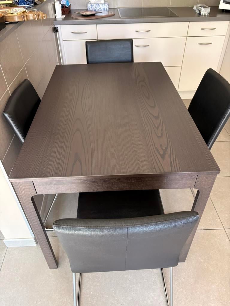 Keukentafel met 4 stoelen, Ophalen, Gebruikt, 100 tot 150 cm, 50 tot 100 cm