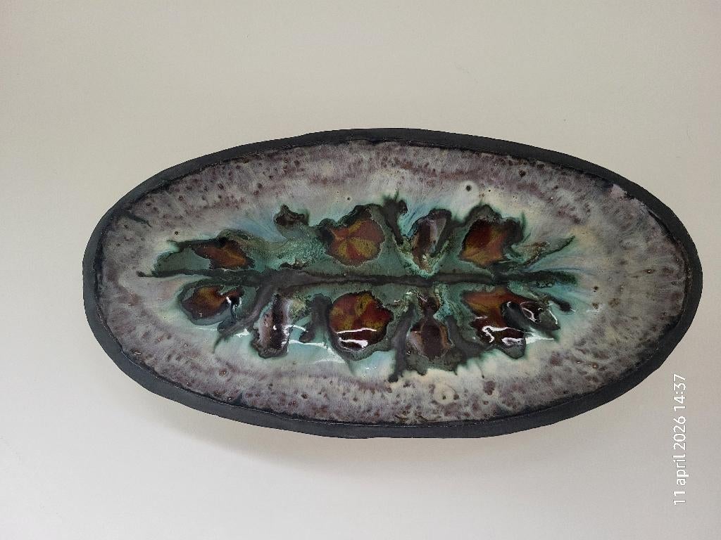 Handgemaakt keramieken schaaltje in reactief glazuur., Ophalen of Verzenden