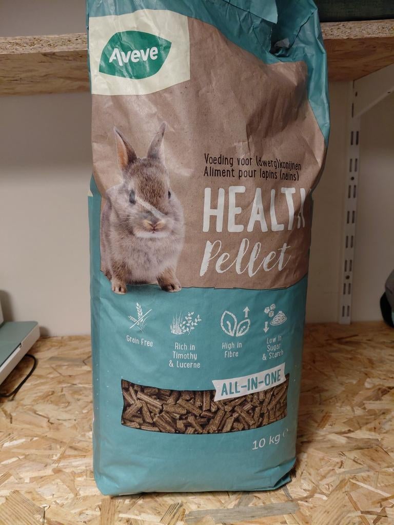Konijnenkorrels pellets 1O kg van aveve., Ophalen