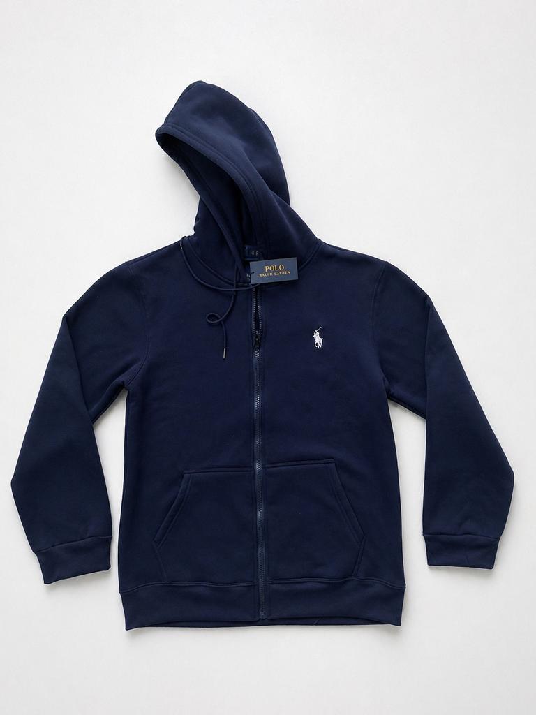Polo Ralph Lauren hoodie navy blauw – maat L, Kleding | Heren, Jassen | Winter, Ophalen of Verzenden, Zo goed als nieuw, Maat 52/54 (L)