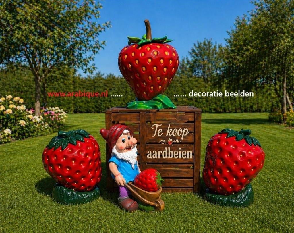 Aardbei XXXL, Tuin en Terras, Tuinbeelden, Nieuw, Overige typen, Kunststof, Ophalen