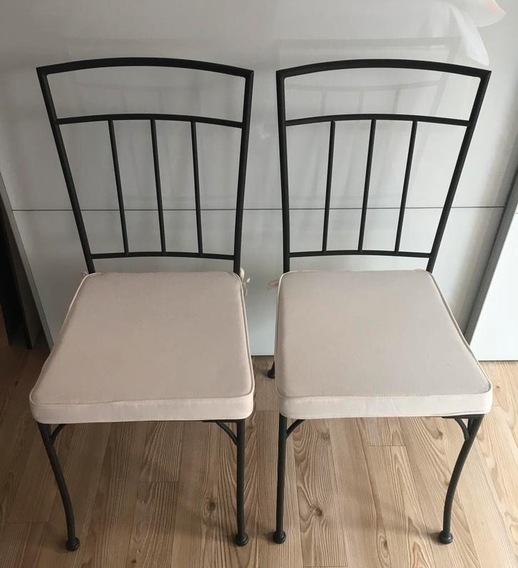 Tuinstoel stoel staal smeedijzer - NIEUW, Maison & Meubles, Chaises, Neuf, Métal, Noir, Enlèvement