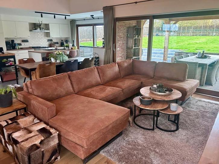 Chaise couleur cognac à vendre, Maison & Meubles, Canapés | Salons, Comme neuf, Banc d'angle, Quatre personnes ou plus, 300 cm ou plus