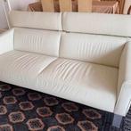 Leolux designbank in crèmekleurig leer, 2 tot 3 zitplaatsen, Huis en Inrichting, Ophalen, Gebruikt, 150 tot 200 cm, Tweepersoons