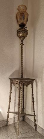 Antieke Art Nouveau petroleumlamp, Vloerlamp, Antiek en Kunst, Ophalen
