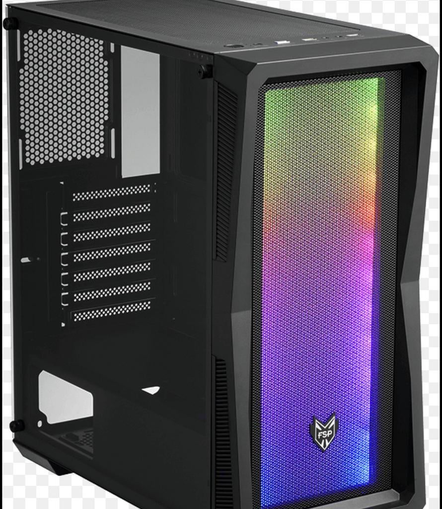 FSP CMT212A PC Behuizing - Mid Tower - RGB - Zwart, Informatique & Logiciels, Boîtiers d'ordinateurs, Enlèvement, Comme neuf