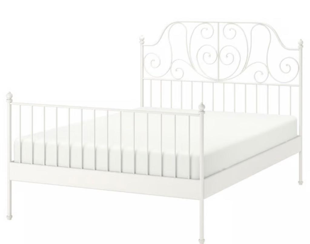 IKEA Leirvik bedframe + lattenbodem 140x200, Huis en Inrichting, Ophalen, Wit, 140 cm, Zo goed als nieuw