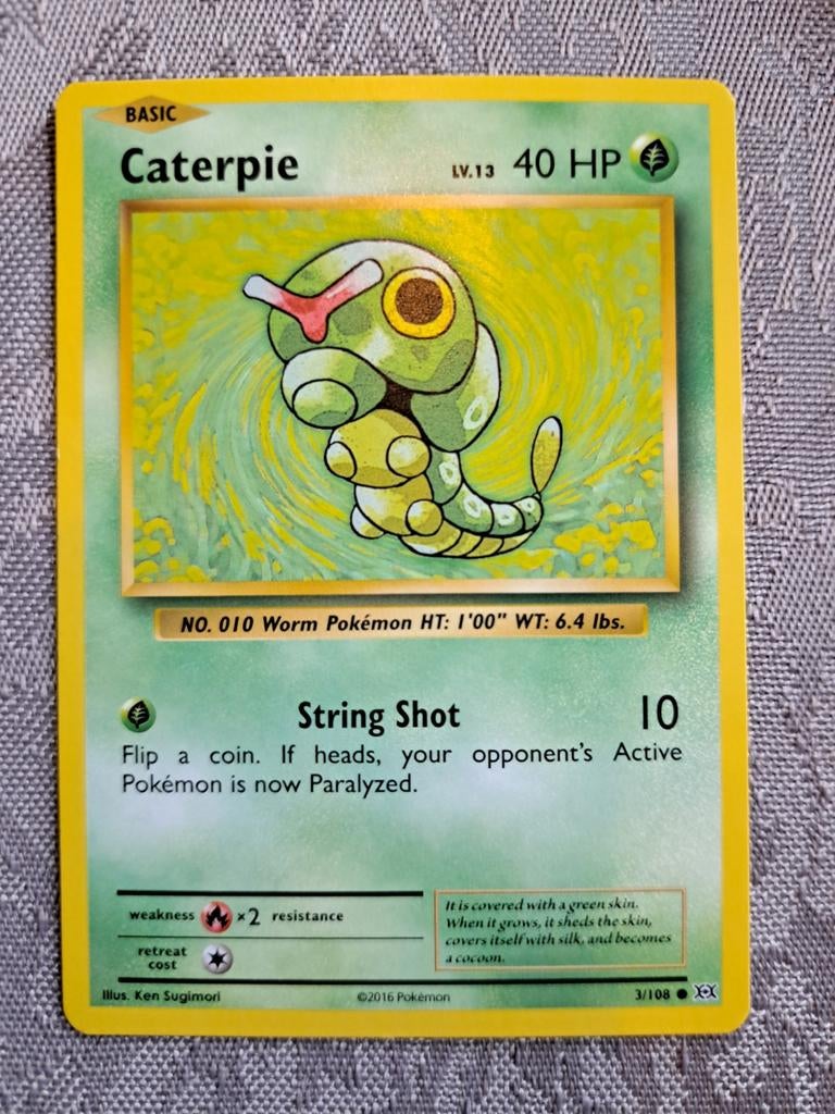 Pokémon‑kaart van Caterpie (Rupsje) uit de eerste generatie, Hobby en Vrije tijd, Verzamelkaartspellen | Pokémon, Ophalen, Losse kaart