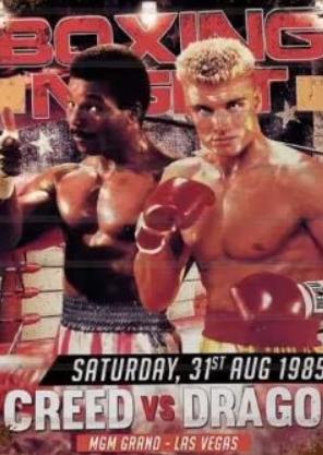 Vintage metalen bordje Rocky - Creed vs Drago (30x20cm), Ophalen of Verzenden, Nieuw