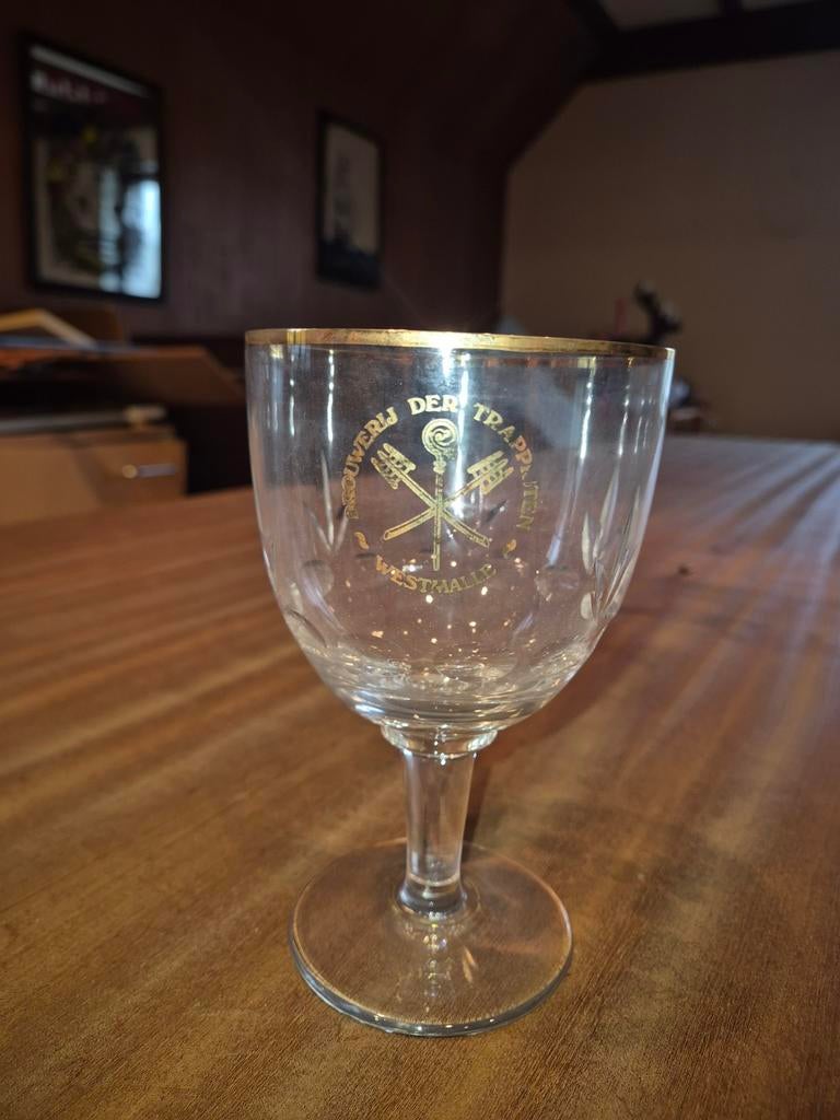 Trappisten brouwerij vintage. Geslepen glazen 4 stuks, Verzamelen, Ophalen, Bierglas