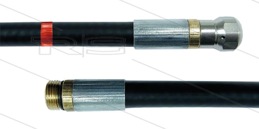 Zwarte Rioolslang 15m met Voorboring en O-ring, Verzenden