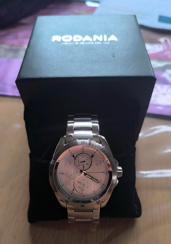 NIEUW!!! Rodania Chrono type 32, Handtassen en Accessoires, Horloges | Heren, Nieuw, Polshorloge, Overige merken, Staal, Staal