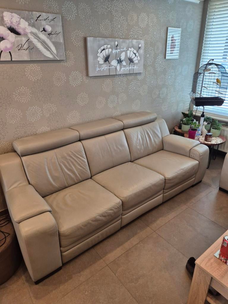 Elektrische lederen 3-zit, Huis en Inrichting, Ophalen