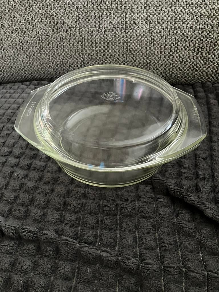 Casserole en verre Simax diamètre 24 cm et hauteur 9 cm, Maison & Meubles, Enlèvement ou Envoi, Utilisé