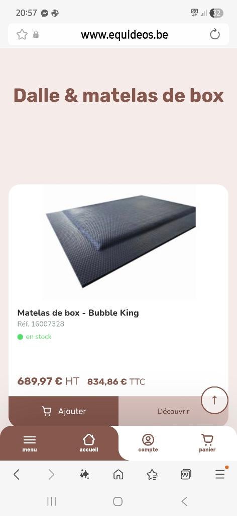 Matelas box, Enlèvement, Comme neuf, Autres espèces