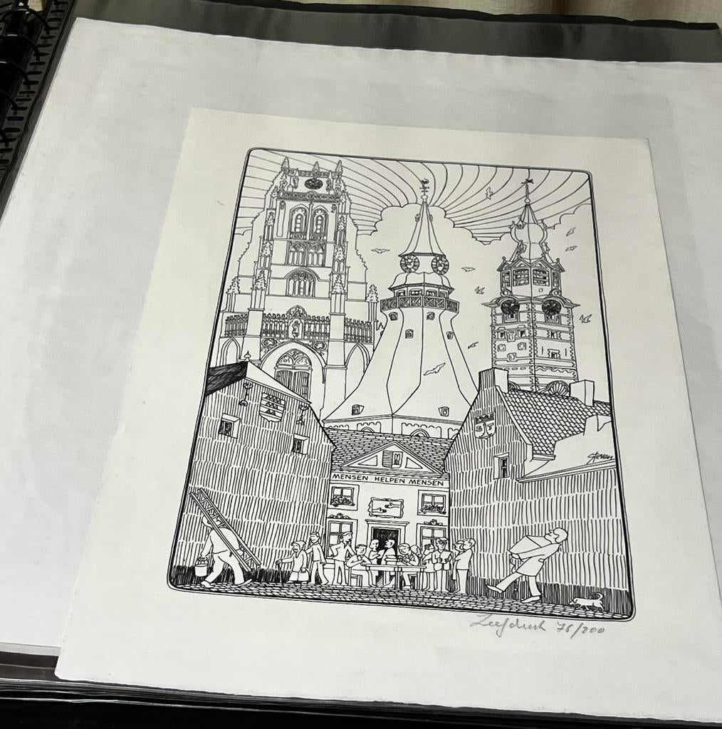 Originele zeefdrukken Stad Mechelen,handgesigneerd Steven, Ophalen