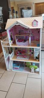 houten poppenhuis met accessoires, Ophalen, Gebruikt, Poppenhuis