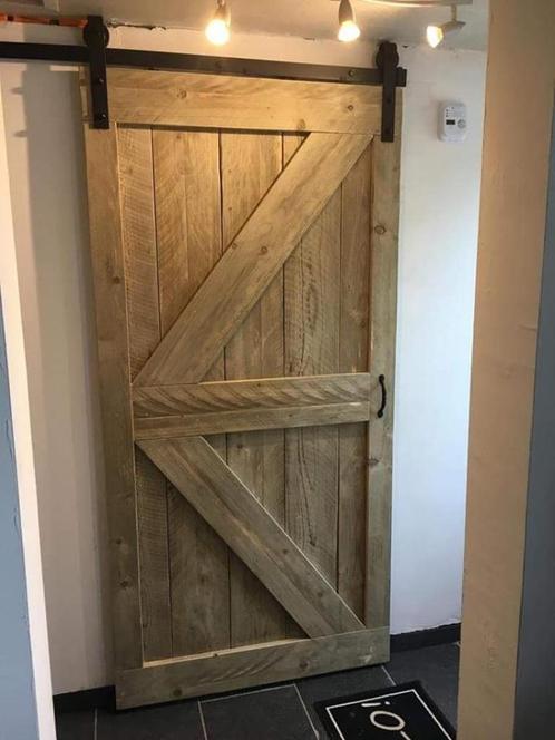 Steigerhouten schuifdeur op maat, Doe-het-zelf en Bouw, Raamkozijnen en Schuifdeuren, Nieuw, Ophalen