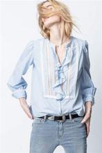 ZGAN gestreepte blouse Zadig & Voltaire, roezels en kant, Vêtements | Femmes, Blouses & Tuniques, Comme neuf, Taille 36 (S), Bleu