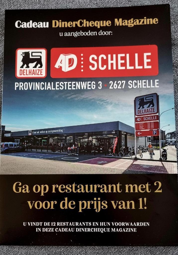 Cadeau Dinercheque Delhaize Schelle, Verzamelen, Supermarktacties, Overige supermarkten, Ophalen of Verzenden