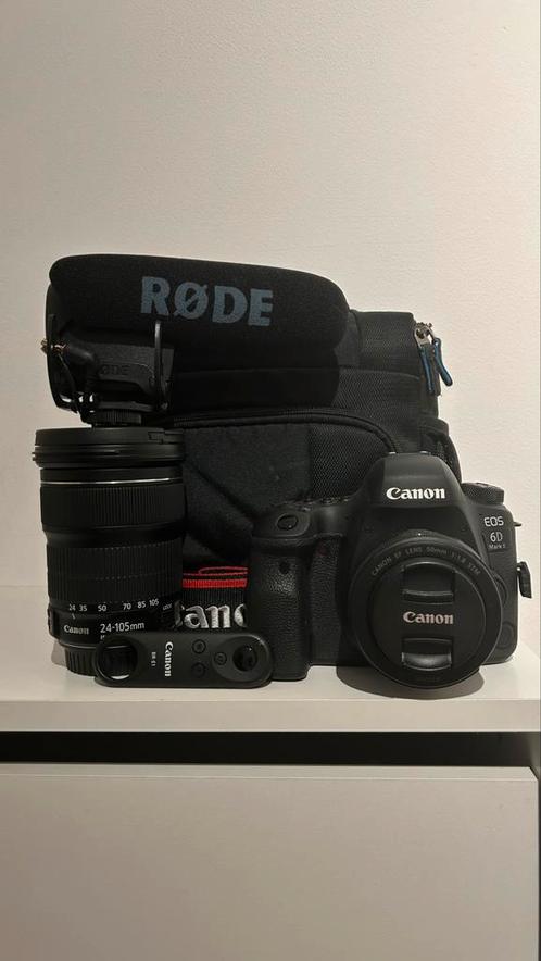 Canon EOS 6D Mark II kit + 2 lenzen + RØDE mic + remote, Audio, Tv en Foto, Fotografie | Fotostudio en Toebehoren, Zo goed als nieuw