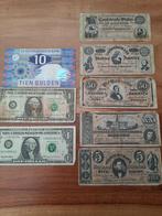 Lot van acht oude biljetten, Timbres & Monnaies, Billets de banque | Amérique, Envoi