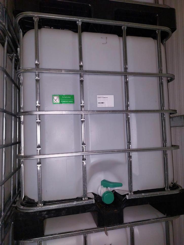 Ibc's voeding 1000l. (wit), Jardin & Terrasse, Barils de pluie, Comme neuf, Autres matériaux, 150 litres ou plus, Avec robinet