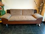 Canapé marron bi-matière, Enlèvement, Utilisé, Cuir