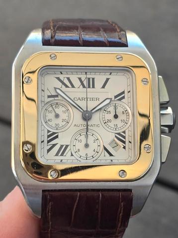 Cartier santos 100 chronograph xl staalgoud  beschikbaar voor biedingen