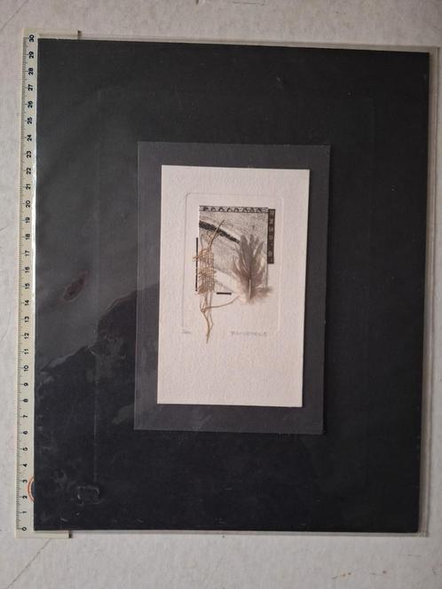 Ets/gemengde techniek P. Wijffels uit 2001, Antiek en Kunst, Kunst | Etsen en Gravures, Ophalen of Verzenden