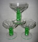 VERRERIE DOYEN SET VAN 3 CHAMPAGNEGLAZEN URANIUM GLAS, Antiek en Kunst, Ophalen of Verzenden