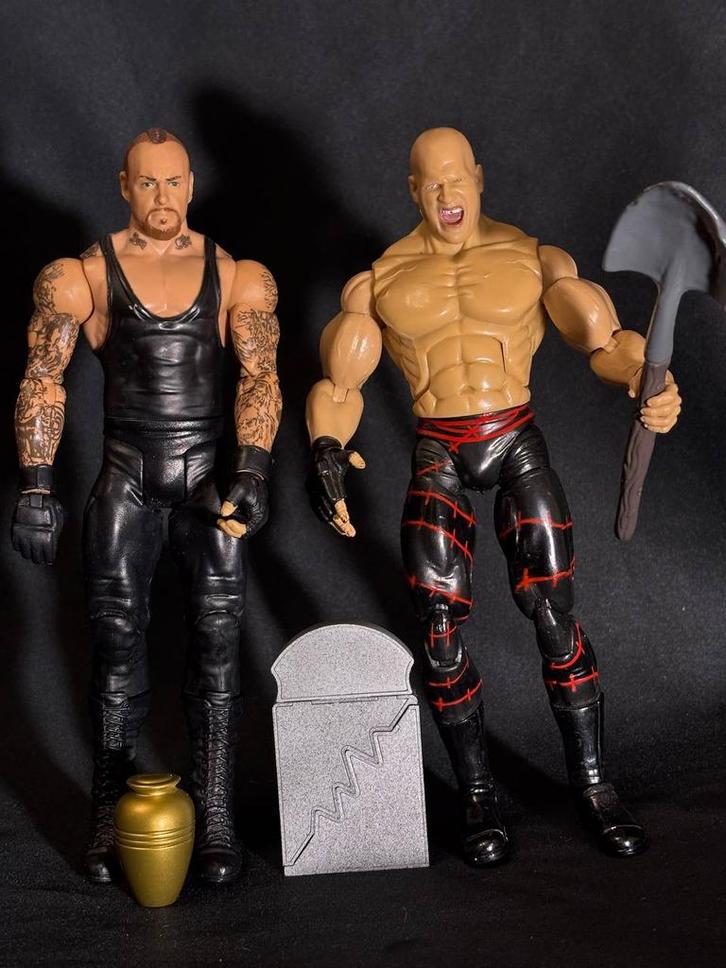 Wwe Undertaker & Kane + accesoires, Collections, Jouets miniatures, Comme neuf, Enlèvement ou Envoi