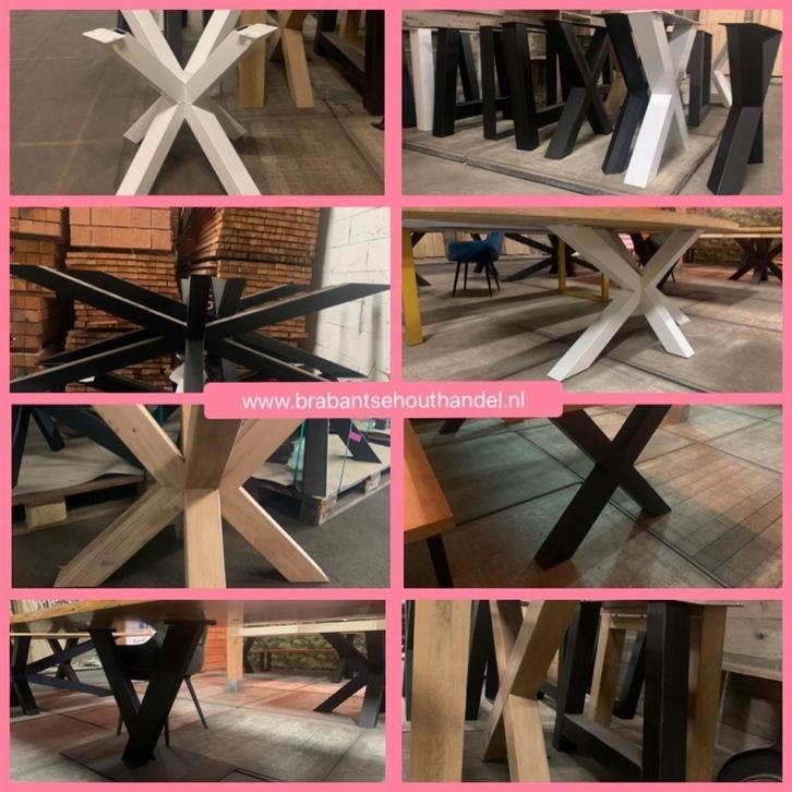 Stalen Tafelpoten | Eiken hout | Matrix, X, U, Huis en Inrichting, Tafels | Salontafels, Nieuw, Metaal, Ophalen of Verzenden