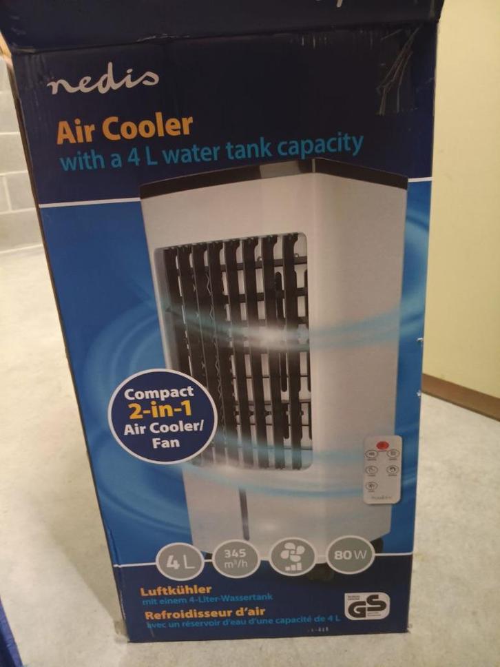Air cooler merk Nedis, Elektronische apparatuur, Airco's, Nieuw, Mobiele airco, 100 m³ of groter, 3 snelheden of meer, Afstandsbediening