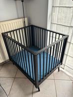 Zwart babypark box, inclusief matras, hoogte verstelbaar, Kinderen en Baby's, Babyparken, Ophalen, Zo goed als nieuw, Rechthoekig