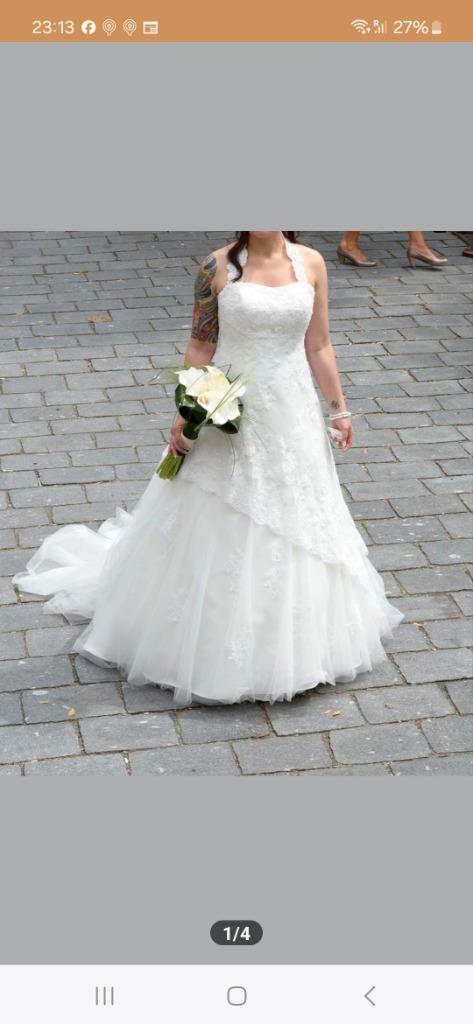 Trouwjurk maat S/M, Kleding | Dames, Trouwkleding en Trouwaccessoires, Zo goed als nieuw, Trouwjurk, Ophalen