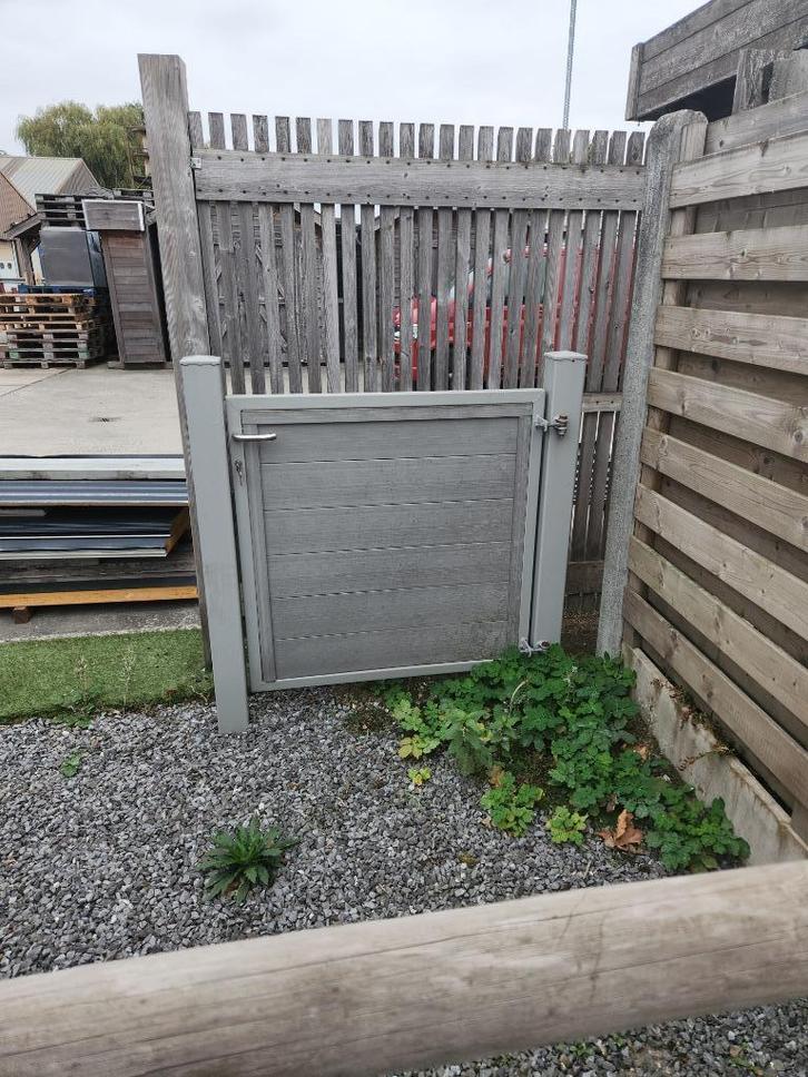poorten composiet grijs, Tuin en Terras, Tuinpoorten, Nieuw, Draaipoort, Composiet, 150 tot 200 cm, 100 tot 150 cm, Ophalen
