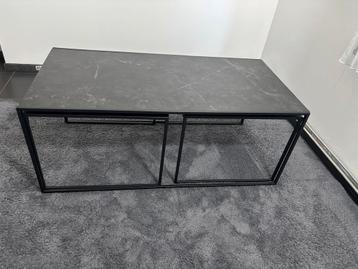 Set de 3 tables basses effet marbré gris noir, Maison & Meubles, Tables | Tables de salon, Enlèvement, Comme neuf