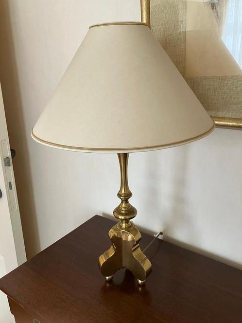 Klassieke messing tafellamp, Huis en Inrichting, Lampen | Tafellampen, Gebruikt, Ophalen