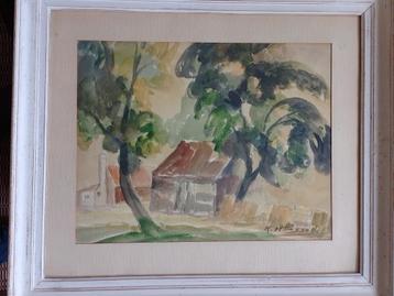 Karel de Posson  1889 - 1960   Aquarel   Landschap beschikbaar voor biedingen