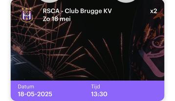 RSC Anderlecht Club brugge tickets, Tickets & Billets