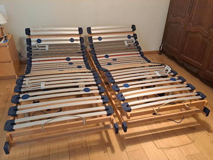 Elektrische lattenbodem 2 x 90  220 cm - Zeer goede staat, Huis en Inrichting, Slaapkamer | Matrassen en Bedbodems, Gebruikt, Bedbodem