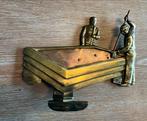 Vintage koperen Biljart of snooker beeld trofee, Antiek en Kunst, Ophalen of Verzenden, Koper
