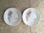 2 kleine bordjes met bloemen, Antiek en Kunst, Antiek | Porselein, Ophalen of Verzenden