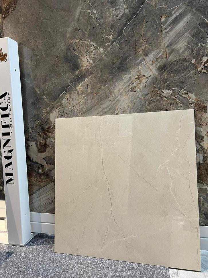 ✅ Carrelage 60x60 marbré beige POLI rectifié 1er choix❗️, Doe-het-zelf en Bouw, Tegels, Nieuw, Ophalen