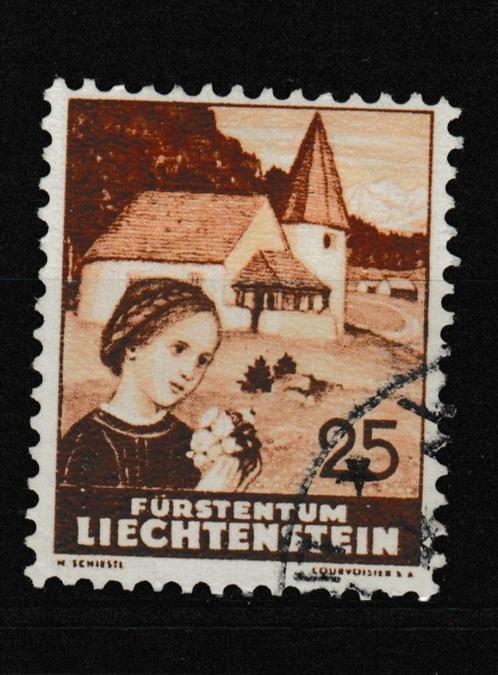 Liechtenstein 1937 Chapelle de Steg estampillée, Timbres & Monnaies, Timbres | Europe | Autre, Affranchi, Autres pays, Envoi